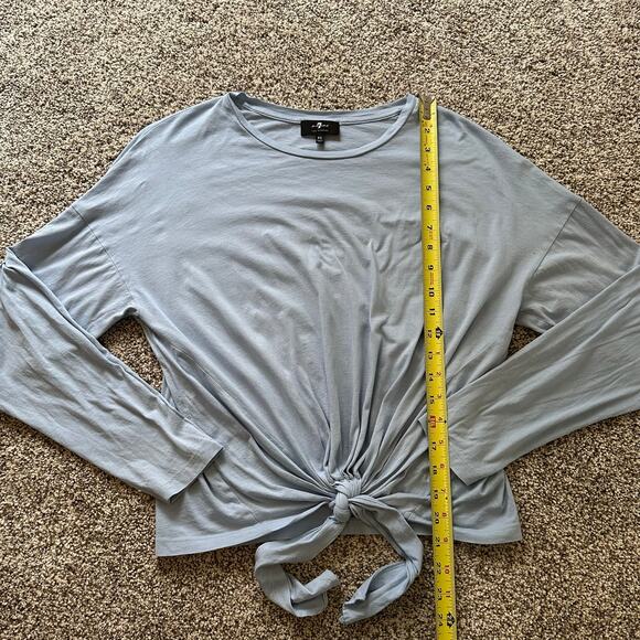 7 For All Mankind light blue long-sleeve tie bottom top size XS - Picture 7 of 9